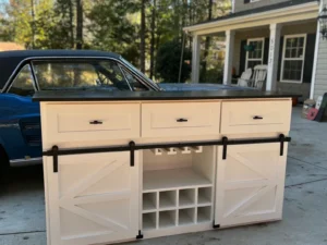 Farmhouse Barndoor Wine Cabinet